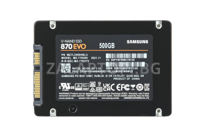 500GB SSD Samsung 870 EVO back